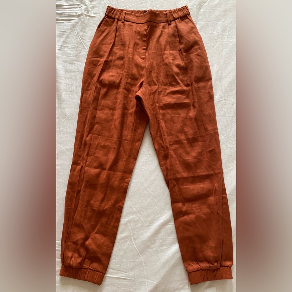 Express Sz S ankle high rise linen jogger style pants